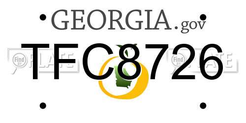 TFC8726 Georgia License Plate