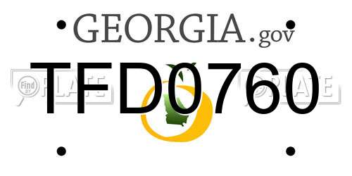 TFD0760 Georgia License Plate
