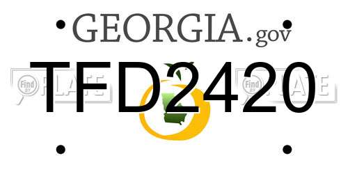 TFD2420 Georgia License Plate