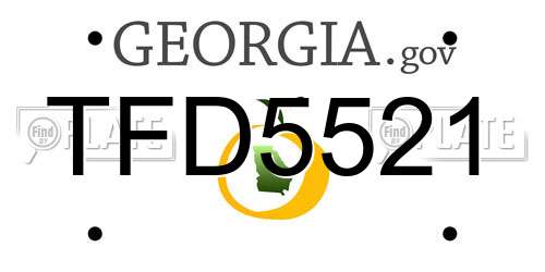 TFD5521 Georgia License Plate