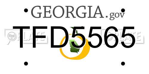 TFD5565 Georgia License Plate
