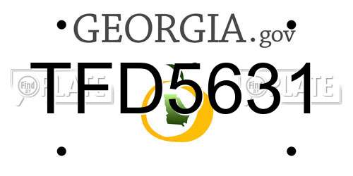 TFD5631 Georgia License Plate
