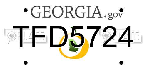 TFD5724 Georgia License Plate