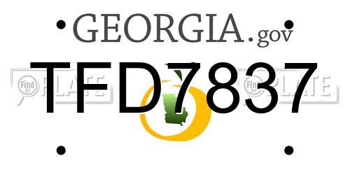 TFD7837 Georgia License Plate