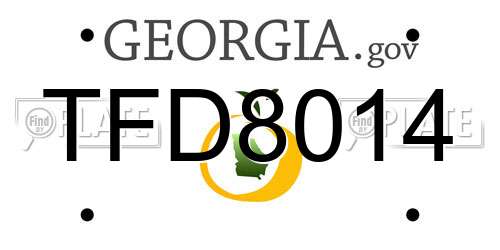 TFD8014 Georgia License Plate