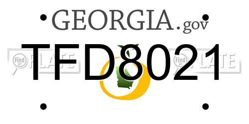 TFD8021 Georgia License Plate