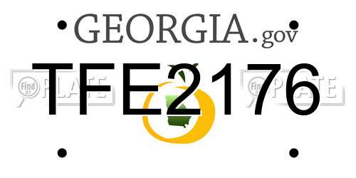 TFE2176 Georgia License Plate