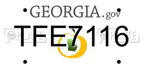TFE7116 Georgia License Plate