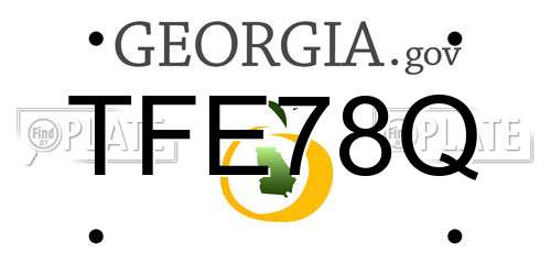 TFE78Q Georgia License Plate