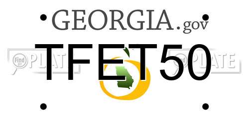 TFET50 Georgia License Plate