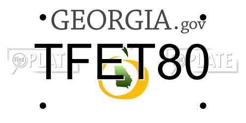 TFET80 Georgia License Plate