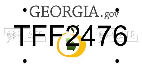TFF2476 Georgia License Plate