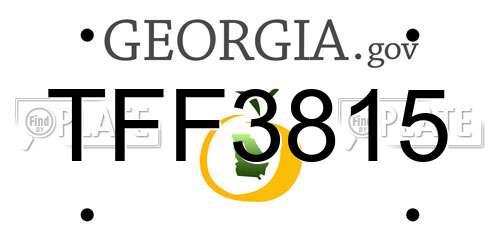 TFF3815 Georgia License Plate