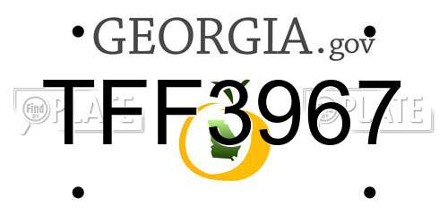 TFF3967 Georgia License Plate