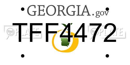 TFF4472 Georgia License Plate
