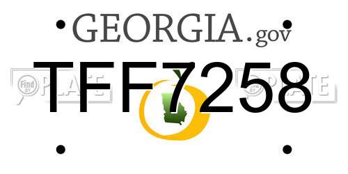 TFF7258 Georgia License Plate