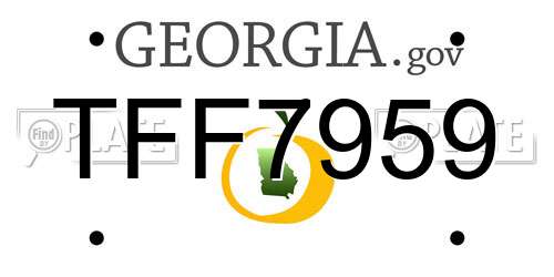 TFF7959 Georgia License Plate