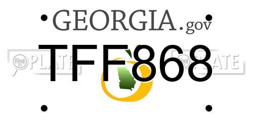 TFF868 Georgia License Plate