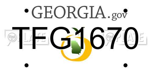 TFG1670 Georgia License Plate