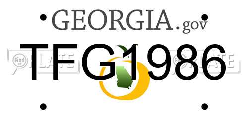 TFG1986 Georgia License Plate