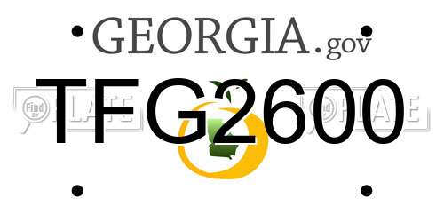 TFG2600 Georgia License Plate