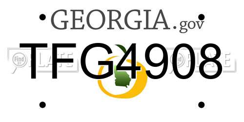 TFG4908 Georgia License Plate