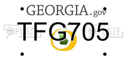 TFG705 Georgia License Plate