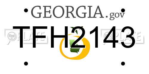 TFH2143 Georgia License Plate
