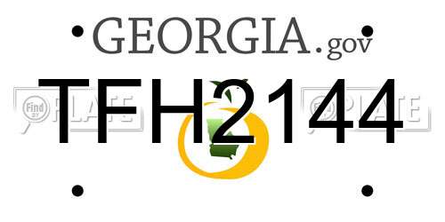 TFH2144 Georgia License Plate