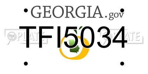 TFI5034 Georgia License Plate
