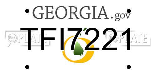 TFI7221 Georgia License Plate