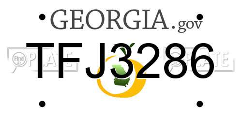 TFJ3286 Georgia License Plate