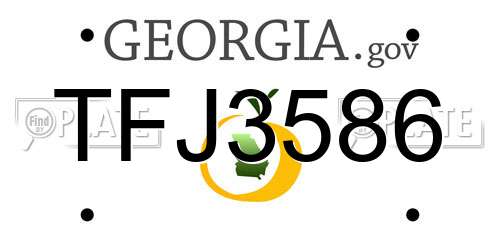 TFJ3586 Georgia License Plate