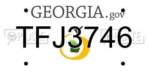 TFJ3746 Georgia License Plate
