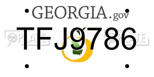 TFJ9786 Georgia License Plate
