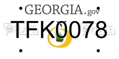 TFK0078 Georgia License Plate