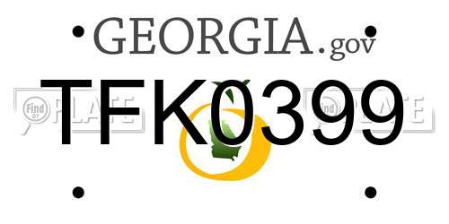 TFK0399 Georgia License Plate