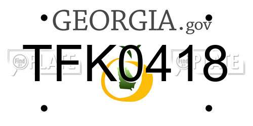 TFK0418 Georgia License Plate