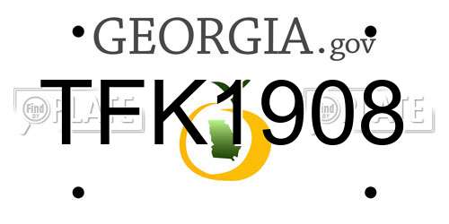 TFK1908 Georgia License Plate