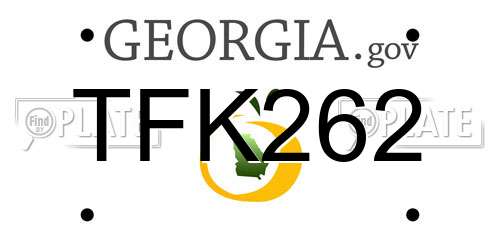 TFK262 Georgia License Plate