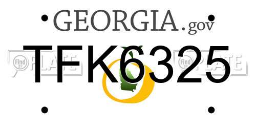 TFK6325 Georgia License Plate