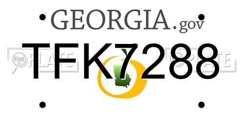 TFK7288 Georgia License Plate