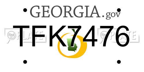 TFK7476 Georgia License Plate
