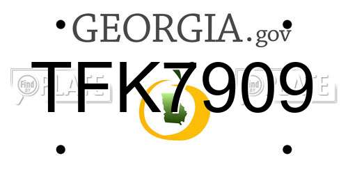 TFK7909 Georgia License Plate