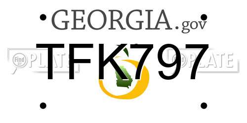 TFK797 Georgia License Plate