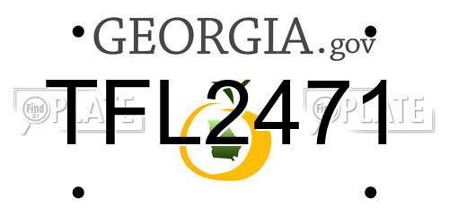 TFL2471 Georgia License Plate