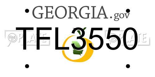 TFL3550 Georgia License Plate