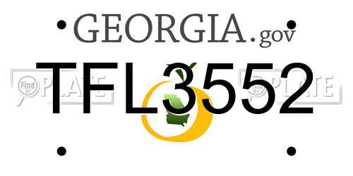 TFL3552 Georgia License Plate