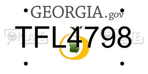 TFL4798 Georgia License Plate