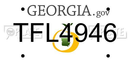 TFL4946 Georgia License Plate